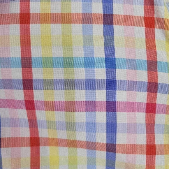 Talbots Button Down Shirt Spring Plaid Check Size Small S Colorful LS Cotton - Picture 5 of 11